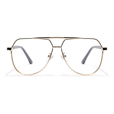 Eyejack Photochromic Golden Aviator Eyeglasses for Men & Women (9008CL740-C3)