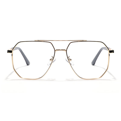 Eyejack Photochromic Golden Wayfarer Eyeglasses for Men & Women (9009CL743-C3)