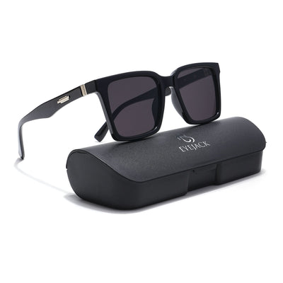 Eyejack Black Square Sunglasses for Men & Women (90150CL756)
