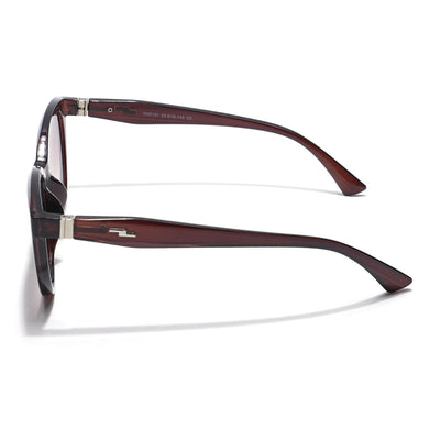 Eyejack Brown & Clear Cateye Sunglasses for Women (90151CL760)