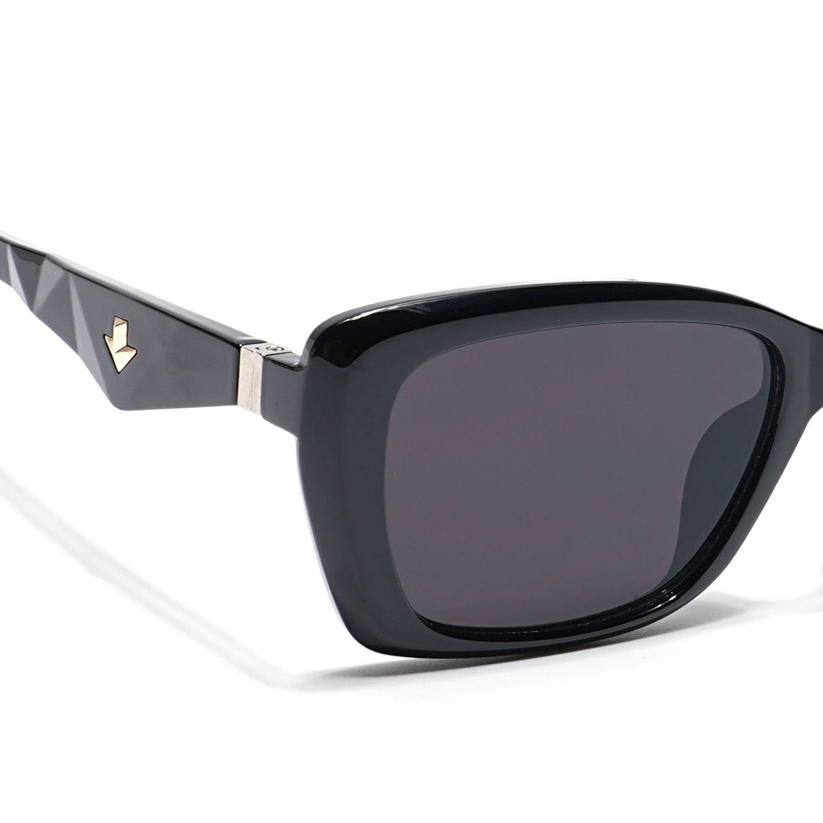 Eyejack Black Rectangle Sunglasses for Men & Women (90164CL848)