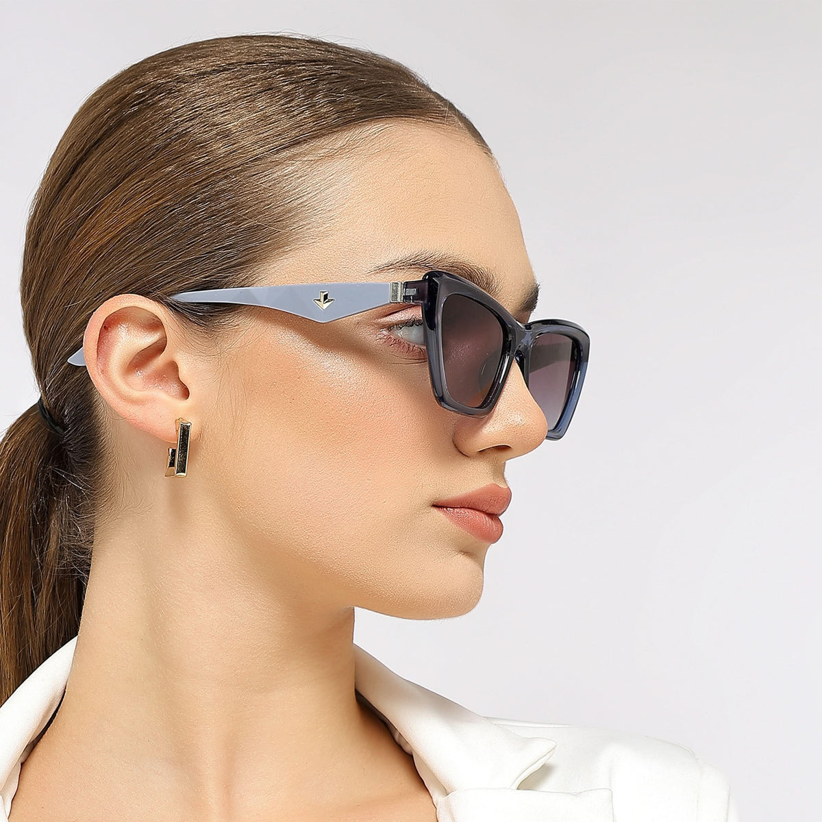Eyejack Blue Cateye Sunglasses for Women (90165CL850)