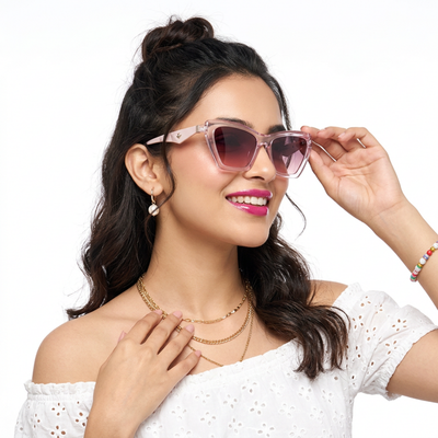 Eyejack Pink Cateye Sunglasses for Women (90165CL851)