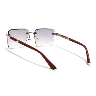 Eyejack Photochromic Golden Rimless Sunglasses for Men & Women (90376CL2507)