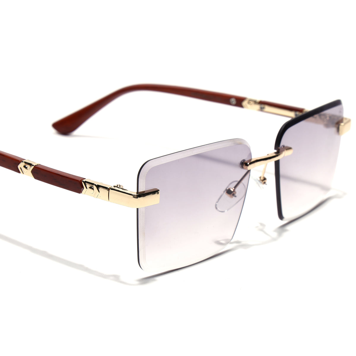 Eyejack Reflex Photochromic Golden Rimless Sunglasses for Men & Women (90376CL2507)