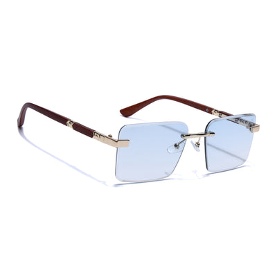 Eyejack Photochromic Golden Rimless Sunglasses for Men & Women (90376CL2508)