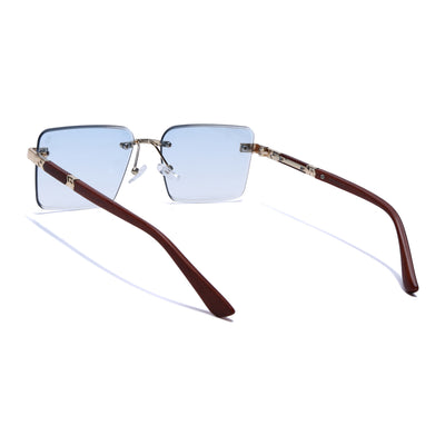 Eyejack Photochromic Golden Rimless Sunglasses for Men & Women (90376CL2508)