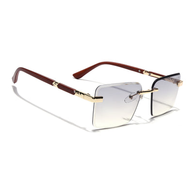 Eyejack Photochromic Golden Rimless Sunglasses for Men & Women (90376CL2509)