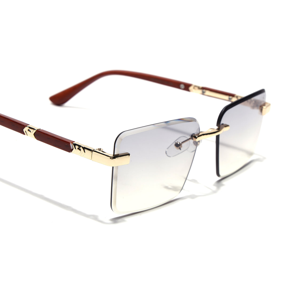 Eyejack Reflex Photochromic Golden Rimless Sunglasses for Men & Women (90376CL2509)