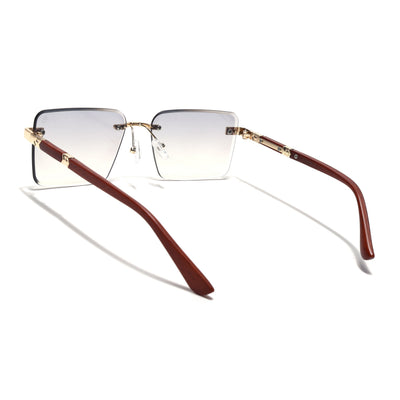 Eyejack Photochromic Golden Rimless Sunglasses for Men & Women (90376CL2509)