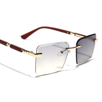 Eyejack Photochromic Golden Rimless Sunglasses for Men & Women (90376CL2509)