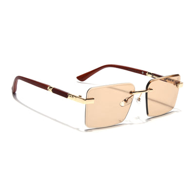 Eyejack Photochromic Golden Rimless Sunglasses for Men & Women (90376CL2510)