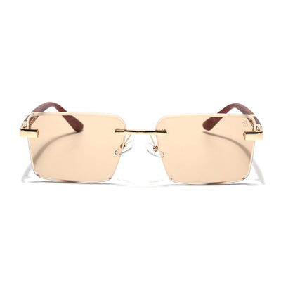 Eyejack Photochromic Golden Rimless Sunglasses for Men & Women (90376CL2510)