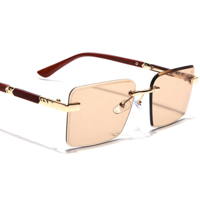 Eyejack Photochromic Golden Rimless Sunglasses for Men & Women (90376CL2510)