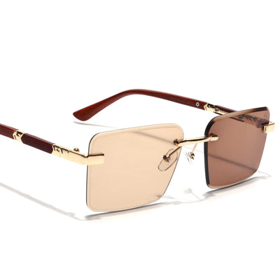 Eyejack Photochromic Golden Rimless Sunglasses for Men & Women (90376CL2510)