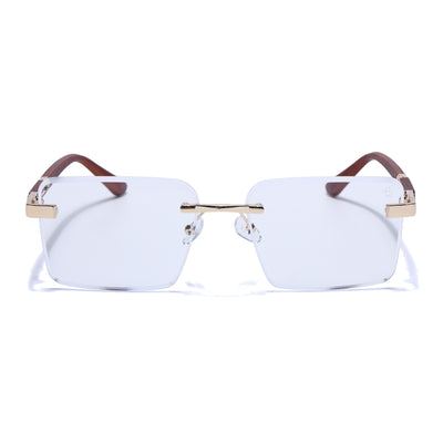 Eyejack Reflex Photochromic Golden Rimless Eyeglasses for Men & Women (90376FCL2511)