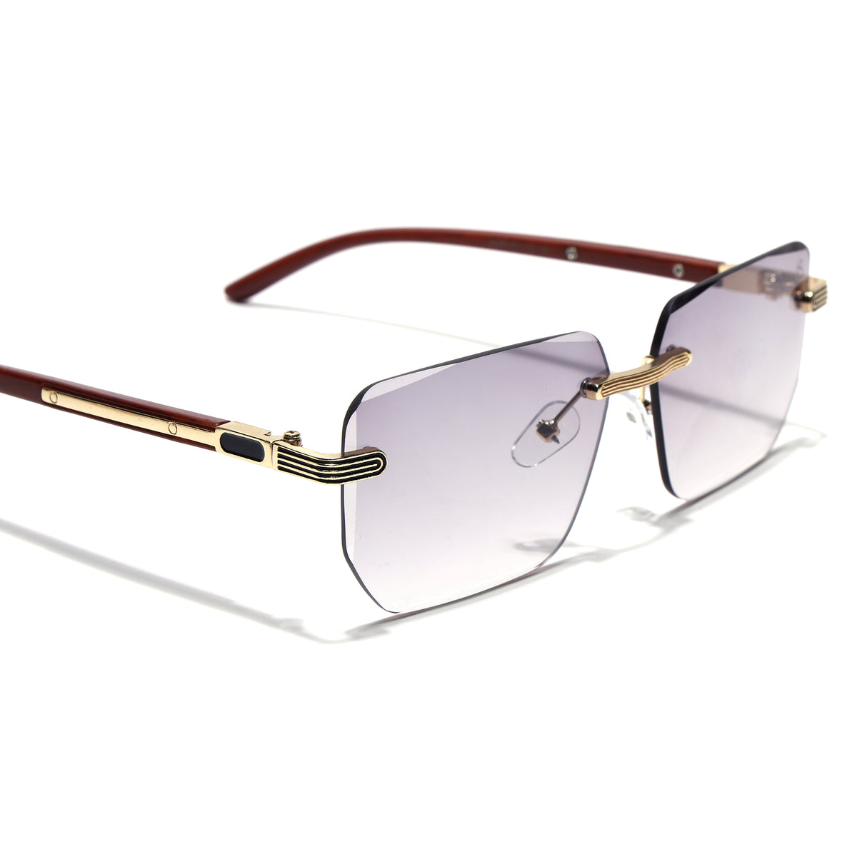 Eyejack Reflex Photochromic Golden Rimless Sunglasses for Men & Women (90385CL2497)