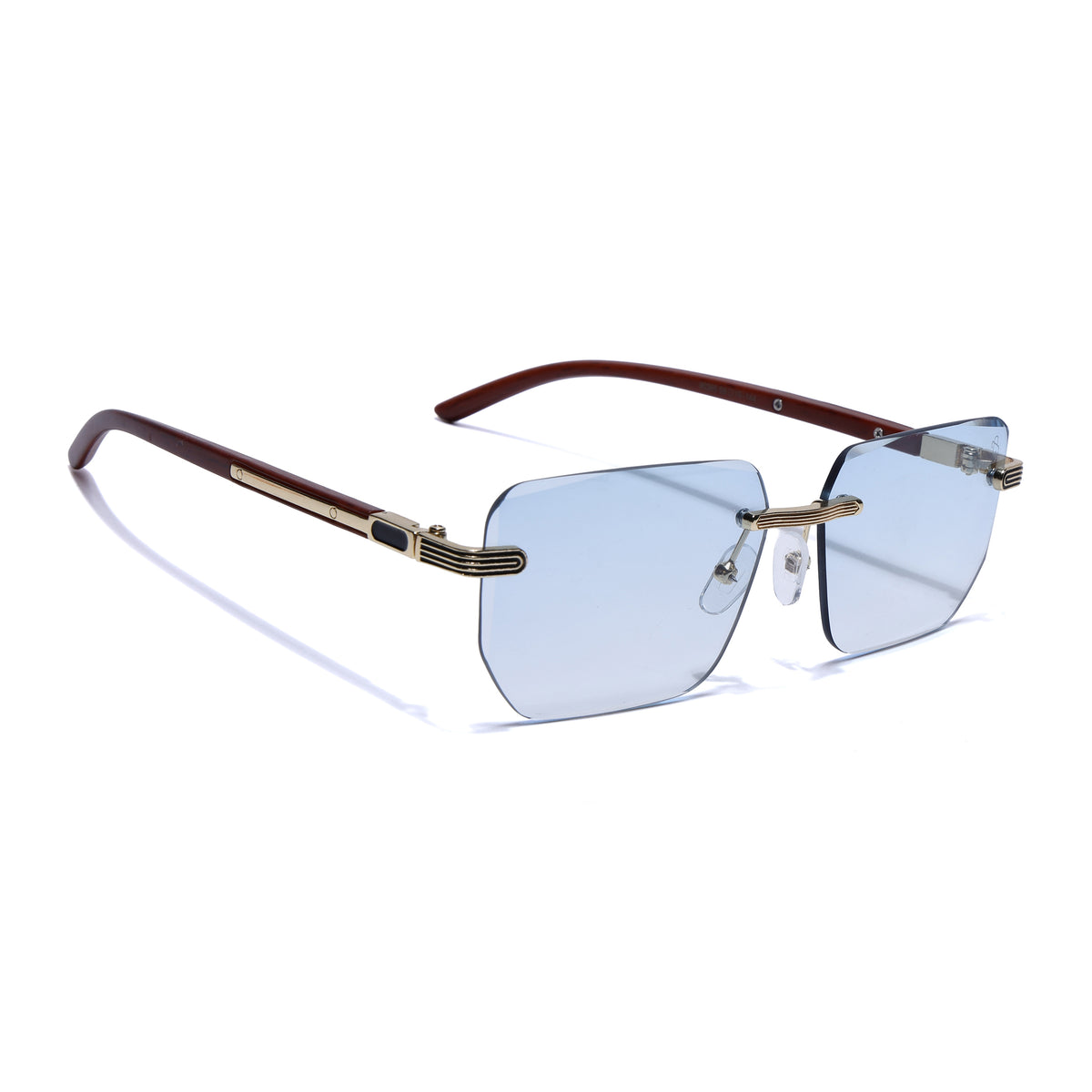 Eyejack Reflex Photochromic Golden Rimless Sunglasses for Men & Women (90385CL2498)