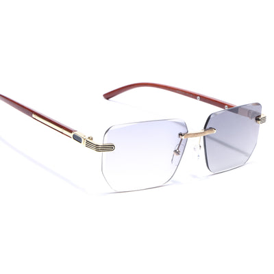 Eyejack Photochromic Golden Rimless Sunglasses for Men & Women (90385CL2499)