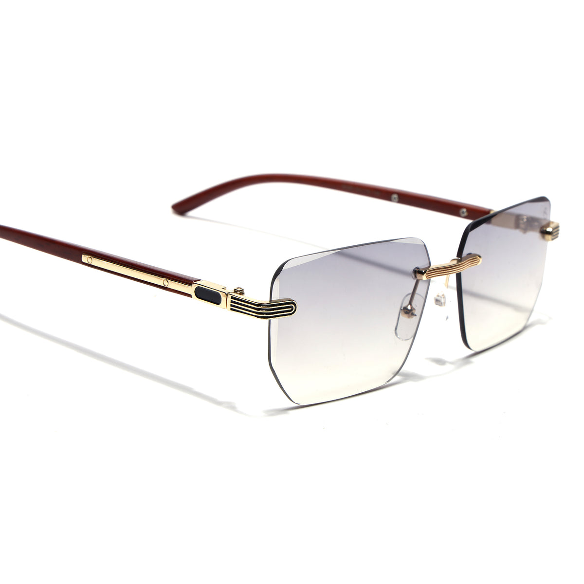 Eyejack Reflex Photochromic Golden Rimless Sunglasses for Men & Women (90385CL2499)