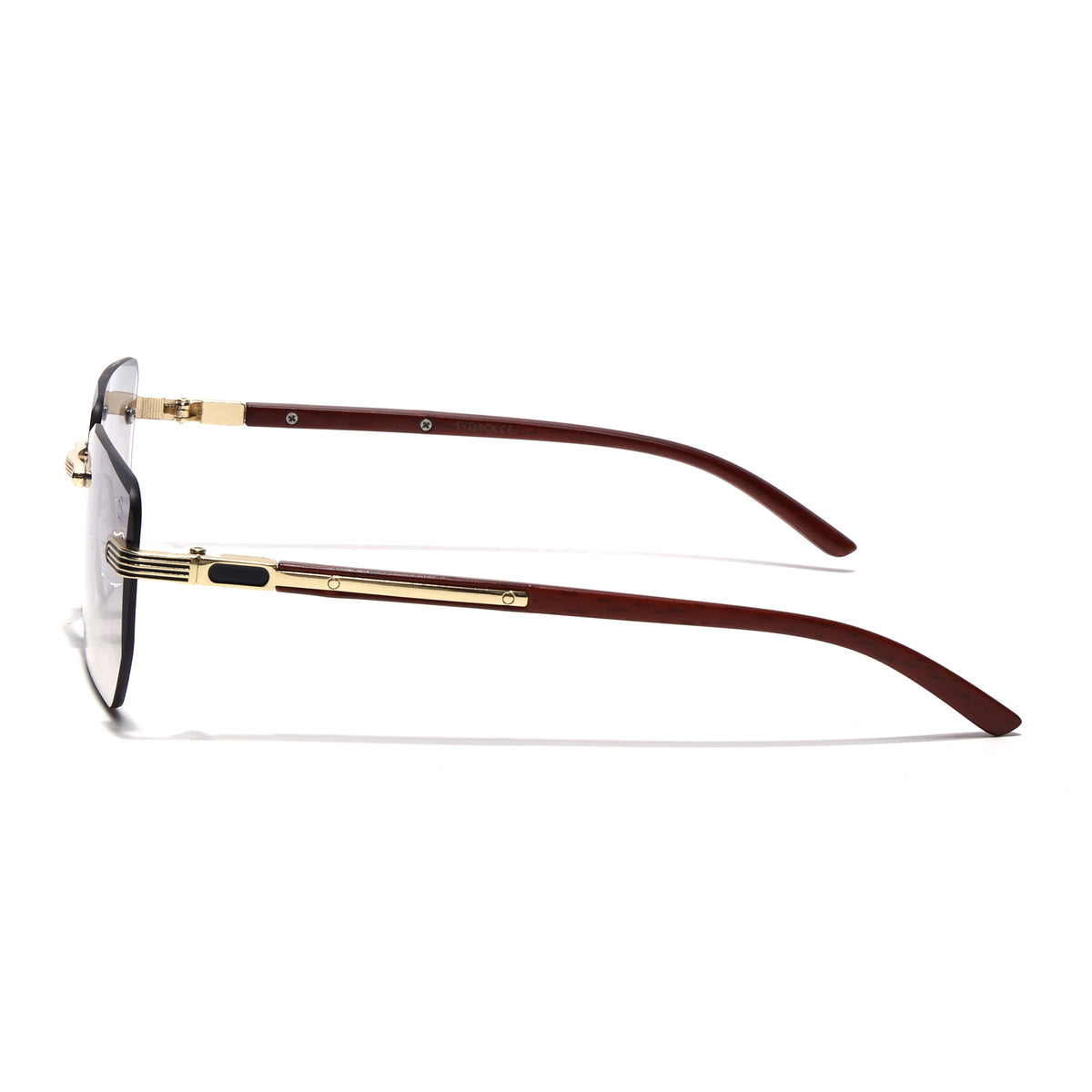 Eyejack Reflex Photochromic Golden Rimless Sunglasses for Men & Women (90385CL2499)