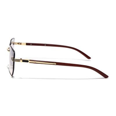 Eyejack Photochromic Golden Rimless Sunglasses for Men & Women (90385CL2499)