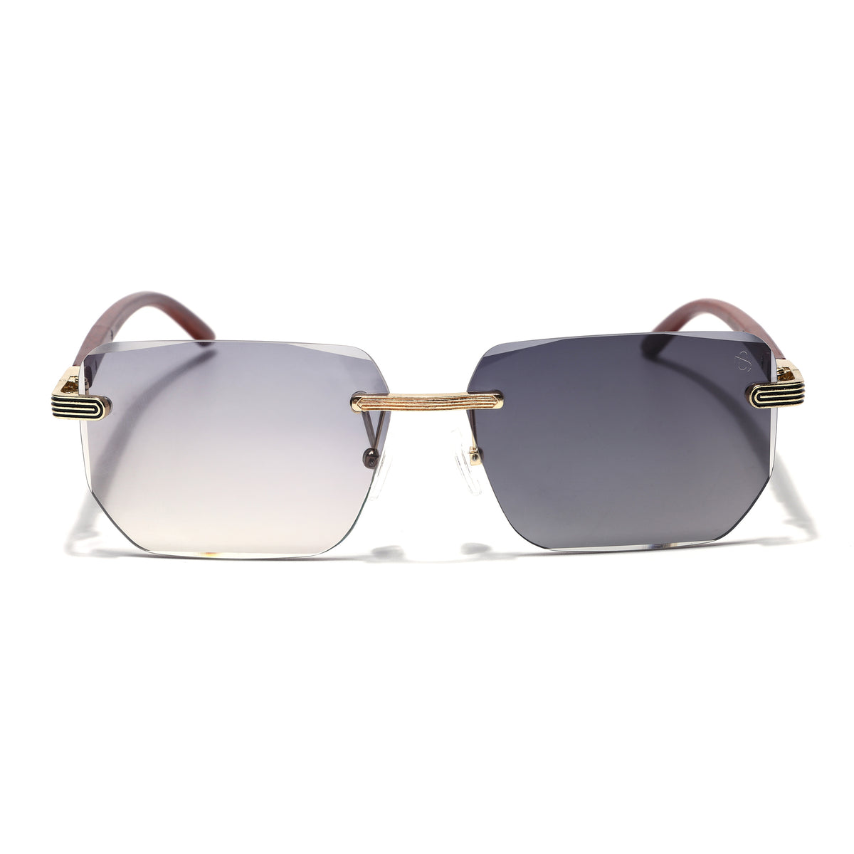 Eyejack Reflex Photochromic Golden Rimless Sunglasses for Men & Women (90385CL2499)