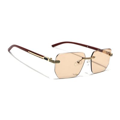 Eyejack Photochromic Golden Rimless Sunglasses for Men & Women (90385CL2500)