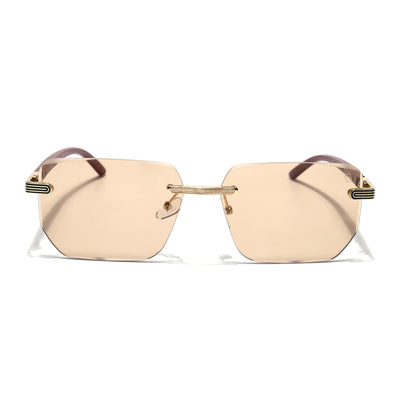 Eyejack Photochromic Golden Rimless Sunglasses for Men & Women (90385CL2500)