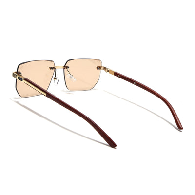 Eyejack Photochromic Golden Rimless Sunglasses for Men & Women (90385CL2500)