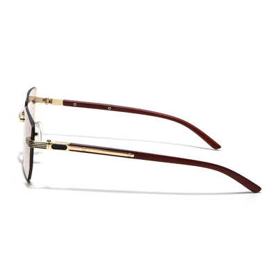 Eyejack Photochromic Golden Rimless Sunglasses for Men & Women (90385CL2500)