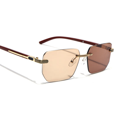 Eyejack Photochromic Golden Rimless Sunglasses for Men & Women (90385CL2500)