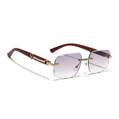 Eyejack Photochromic Golden Rimless Sunglasses for Men & Women (90386CL2502)