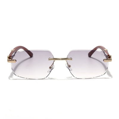 Eyejack Photochromic Golden Rimless Sunglasses for Men & Women (90386CL2502)