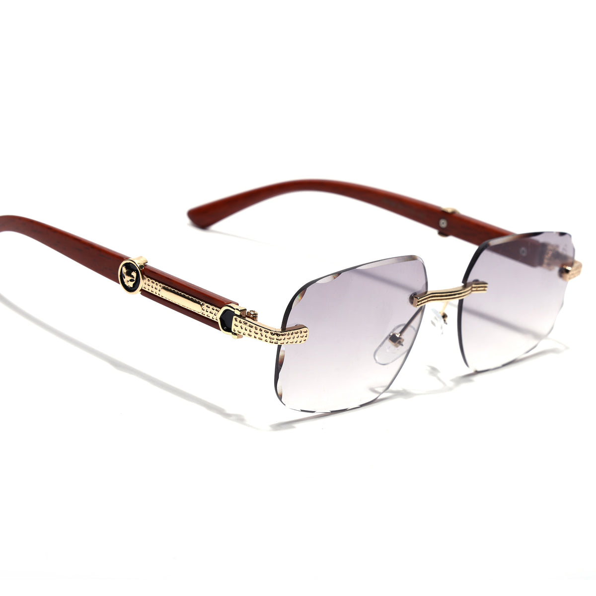 Eyejack Reflex Photochromic Golden Rimless Sunglasses for Men & Women (90386CL2502)