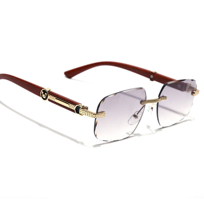 Eyejack Photochromic Golden Rimless Sunglasses for Men & Women (90386CL2502)