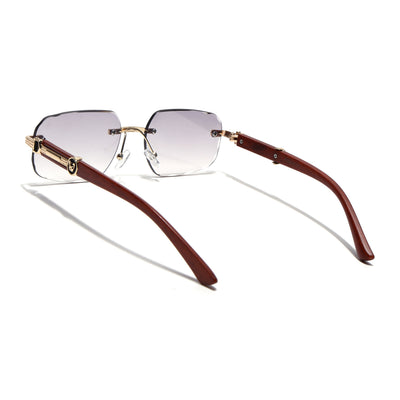 Eyejack Photochromic Golden Rimless Sunglasses for Men & Women (90386CL2502)