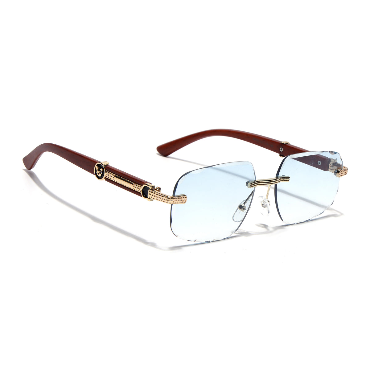 Eyejack Reflex Photochromic Golden Rimless Sunglasses for Men & Women (90386CL2503)