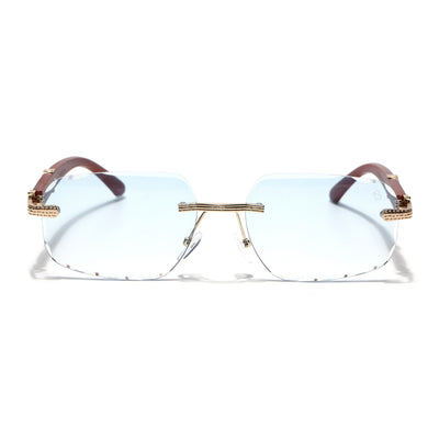 Eyejack Photochromic Golden Rimless Sunglasses for Men & Women (90386CL2503)