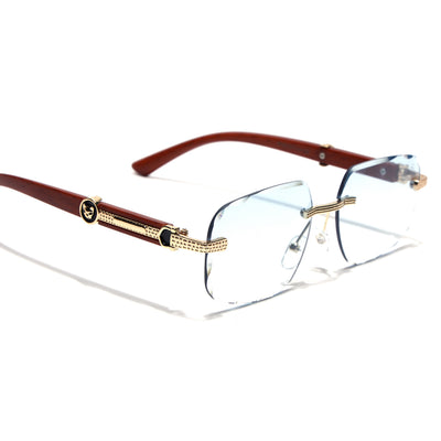 Eyejack Photochromic Golden Rimless Sunglasses for Men & Women (90386CL2503)