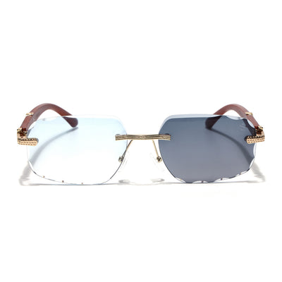 Eyejack Photochromic Golden Rimless Sunglasses for Men & Women (90386CL2503)
