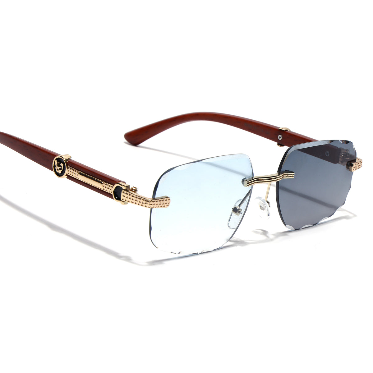 Eyejack Reflex Photochromic Golden Rimless Sunglasses for Men & Women (90386CL2503)