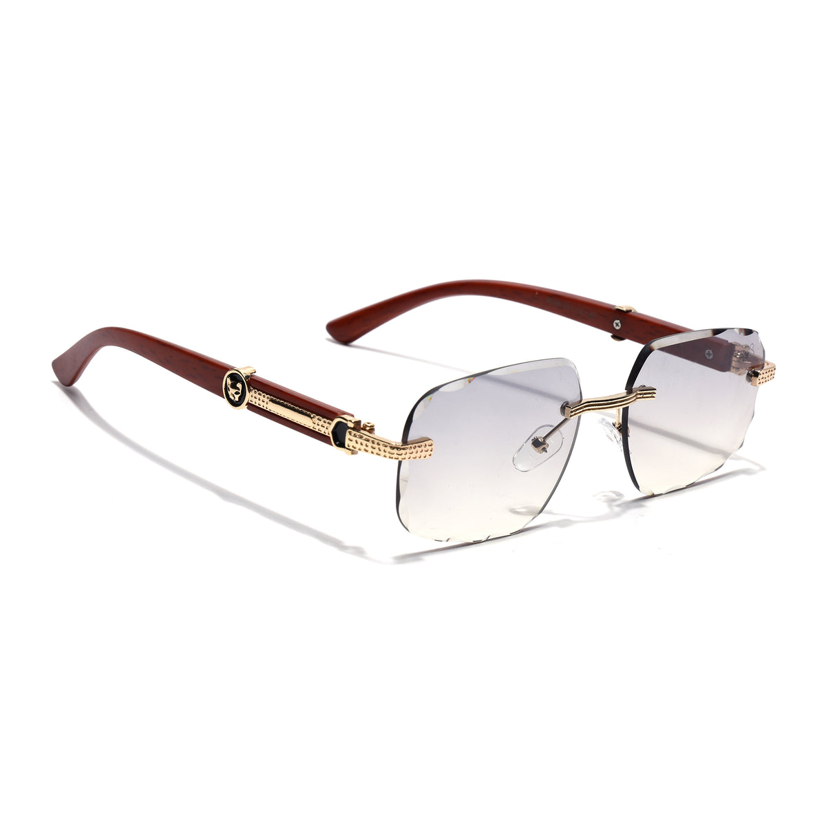 Eyejack Reflex Photochromic Golden Rimless Sunglasses for Men & Women (90386CL2504)