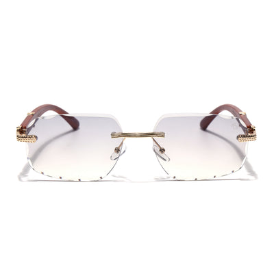 Eyejack Photochromic Golden Rimless Sunglasses for Men & Women (90386CL2504)