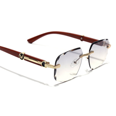 Eyejack Photochromic Golden Rimless Sunglasses for Men & Women (90386CL2504)