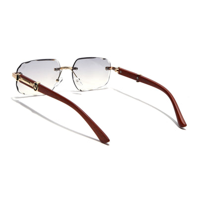 Eyejack Photochromic Golden Rimless Sunglasses for Men & Women (90386CL2504)