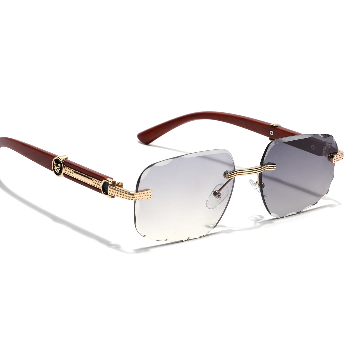 Eyejack Reflex Photochromic Golden Rimless Sunglasses for Men & Women (90386CL2504)