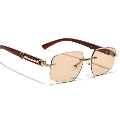 Eyejack Photochromic Golden Rimless Sunglasses for Men & Women (90386CL2505)