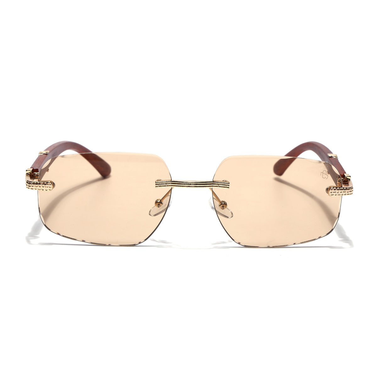 Eyejack Reflex Photochromic Golden Rimless Sunglasses for Men & Women (90386CL2505)