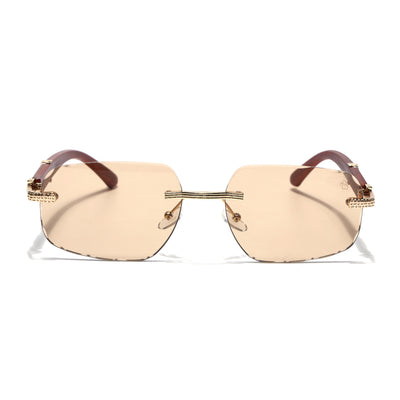 Eyejack Photochromic Golden Rimless Sunglasses for Men & Women (90386CL2505)